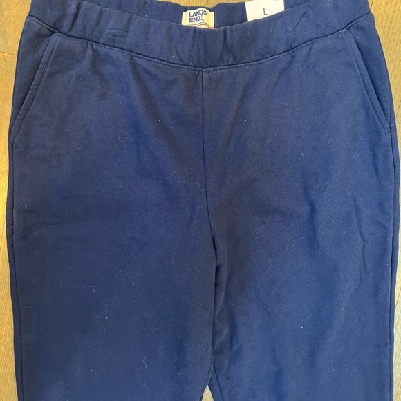 Land's End Serious Sweats Ankle Sweatpants Blue Size L 14-16 New with Tags - Picture 1 of 7